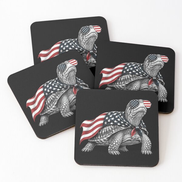 Item preview, American Flag Cape Turtle Patriotic US Soldier Memorial Day Animal Art designed and sold by PhocoNibict.