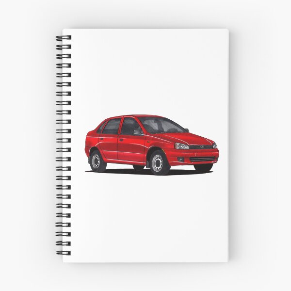 Item preview, Exclusive drawing classic Soviet Republic car red VAZ-1118 Lada Kalina Sedan with 4 cylinder turbo engine designed and sold by Cars23.