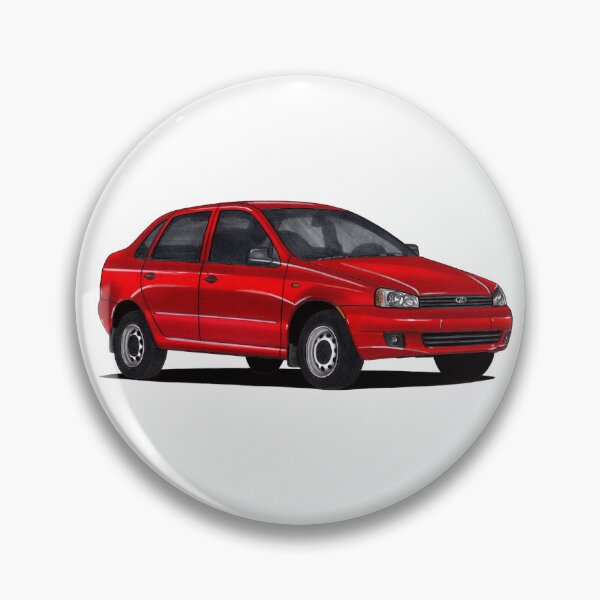 Item preview, Exclusive drawing classic Soviet Republic car red VAZ-1118 Lada Kalina Sedan with 4 cylinder turbo engine designed and sold by Cars23.