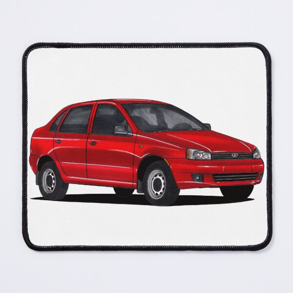 Item preview, Exclusive drawing classic Soviet Republic car red VAZ-1118 Lada Kalina Sedan with 4 cylinder turbo engine designed and sold by Cars23.