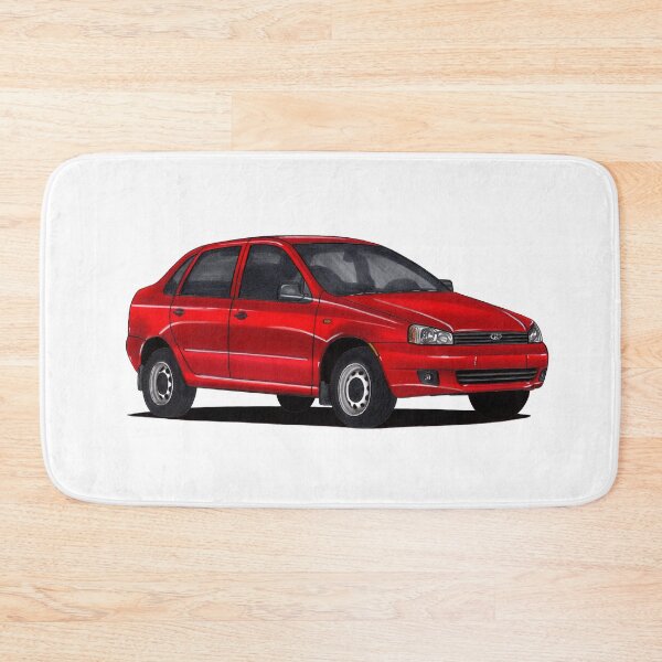 Item preview, Exclusive drawing classic Soviet Republic car red VAZ-1118 Lada Kalina Sedan with 4 cylinder turbo engine designed and sold by Cars23.