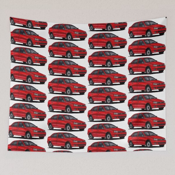 Item preview, Exclusive drawing classic Soviet Republic car red VAZ-1118 Lada Kalina Sedan with 4 cylinder turbo engine designed and sold by Cars23.