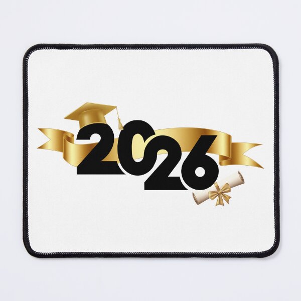 Item preview, Graduate 2026 (Offset) with Gold Graduation Hat & Gold Ribbon designed and sold by jeweleddesigns.