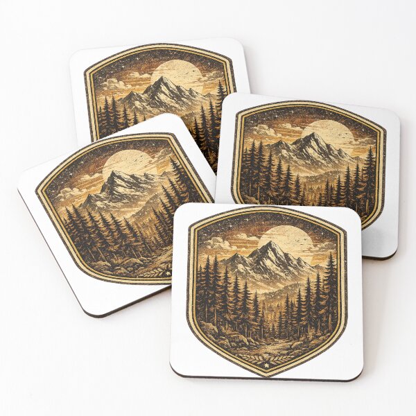 Item preview, Lost in the Pines – Vintage Mountain Forest Badge designed and sold by JustResultsCo.