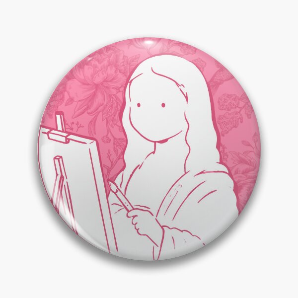 Item preview, Mona Lisa Cute Illustration In Pink designed and sold by FarieArt.