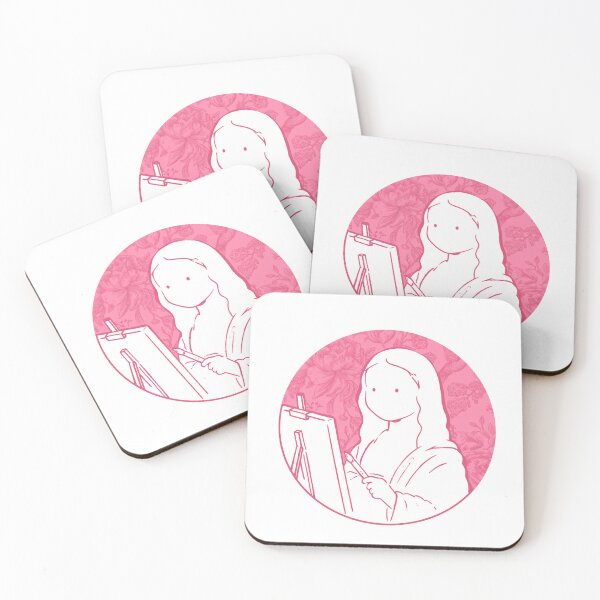 Item preview, Mona Lisa Cute Illustration In Pink designed and sold by FarieArt.