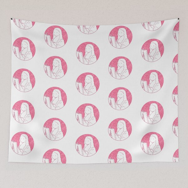 Item preview, Mona Lisa Cute Illustration In Pink designed and sold by FarieArt.