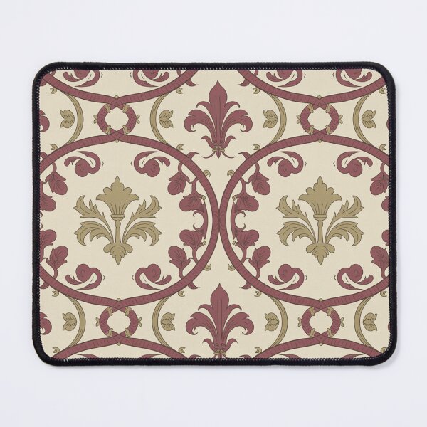 Item preview, Ornate Renaissance Fleur-de-Lis Pattern | Maroon Gold Baroque Seamless Repeat designed and sold by Midnight Veil Designs.