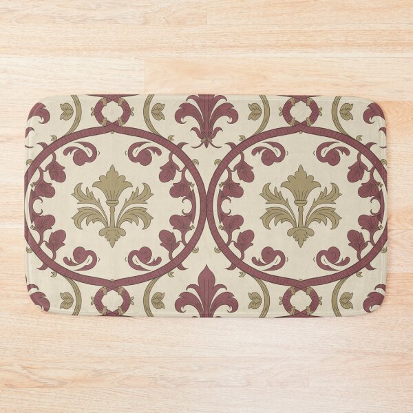 Item preview, Ornate Renaissance Fleur-de-Lis Pattern | Maroon Gold Baroque Seamless Repeat designed and sold by Midnight Veil Designs.