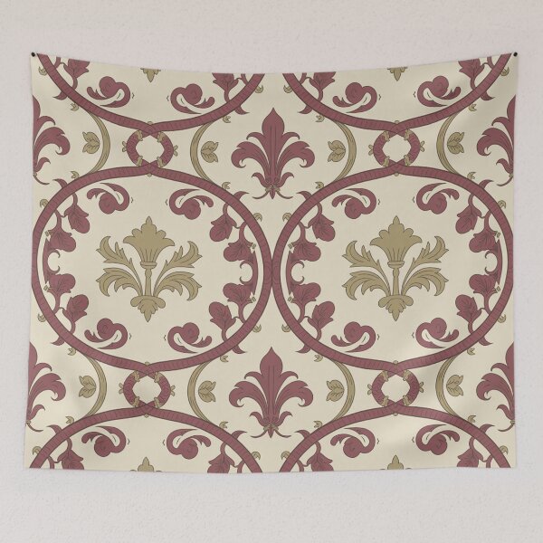 Item preview, Ornate Renaissance Fleur-de-Lis Pattern | Maroon Gold Baroque Seamless Repeat designed and sold by Midnight Veil Designs.
