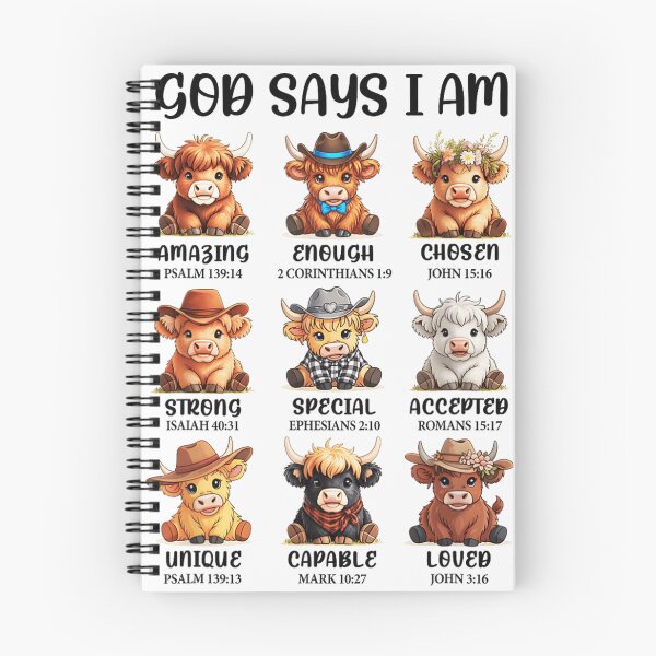 Item preview, God Says I Am Bible Verse Highland Cows Cute Christian Cowgirl designed and sold by PhocoNibict.