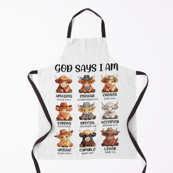 Item preview, God Says I Am Bible Verse Highland Cows Cute Christian Cowgirl designed and sold by PhocoNibict.
