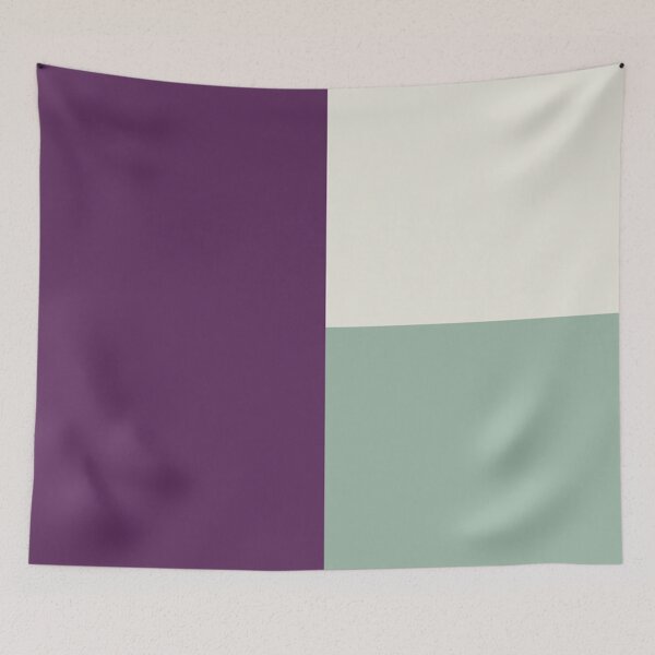 Item preview, AUBERGINE PURPLE, MUTED GREEN and CREAM 3 CHECKERS designed and sold by RachelMacht.