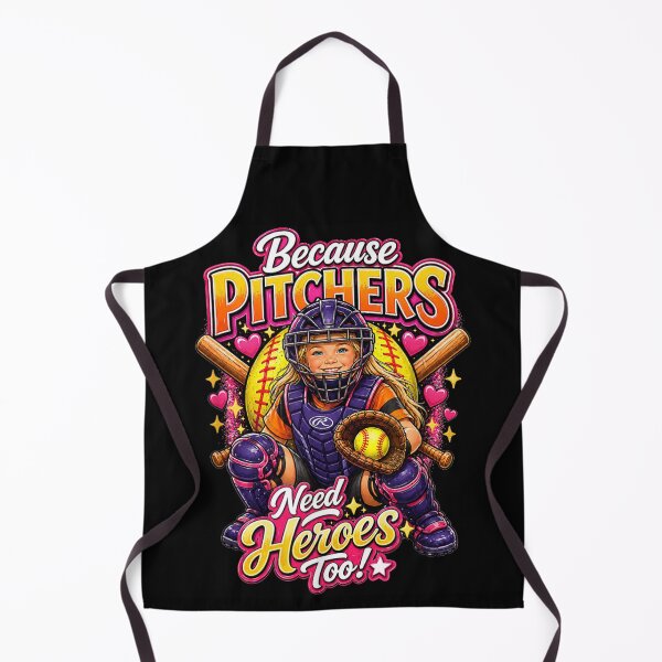 Item preview, Because Pitchers Need Heroes Too Cute Softball Catcher Girls Sports Graphic designed and sold by PhocoNibict.