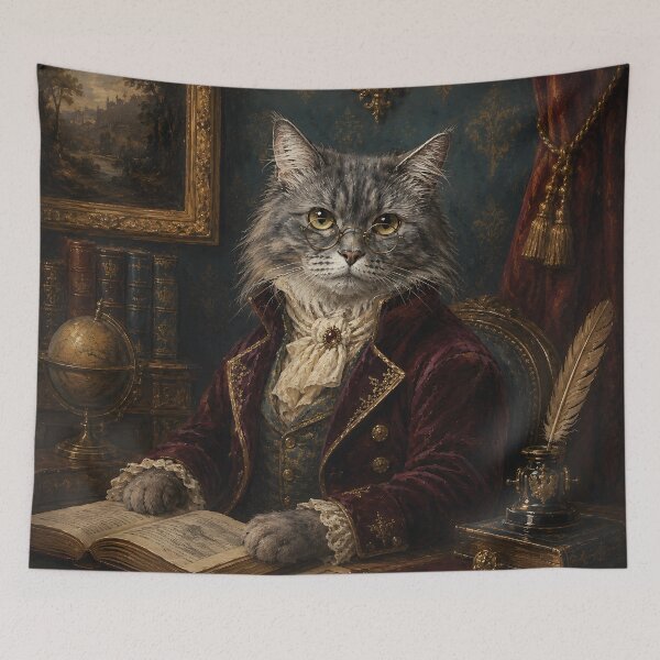 Item preview, Aristocratic Scholar Cat Portrait designed and sold by Charisma Enigma.