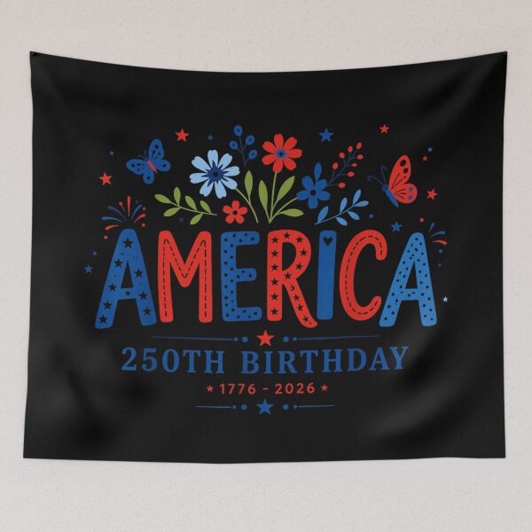 Item preview, America 250th Birthday Semi Quincentennial 1776 To 2026 Patriotic Floral Design designed and sold by PhocoNibict.