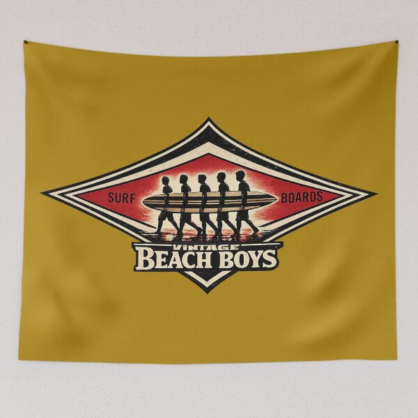 Item preview, Good Vibrations Retro Vintage sixties Surf boards bear Style Beach Boys diamond California Smile designed and sold by Kludoman.