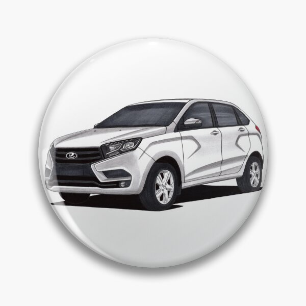Item preview, Exclusive drawing classic Soviet Republic car white Lada Xray S with 4 cylinder turbo engine designed and sold by Cars23.