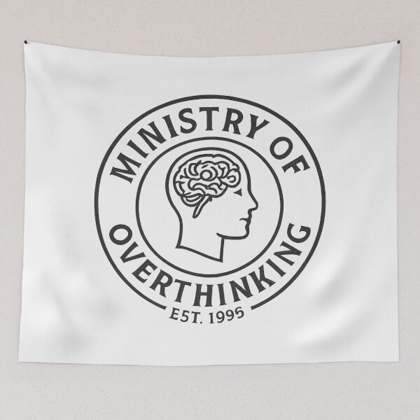 Item preview, Ministry of Overthinking Brain Seal Est 1995 Funny Mental Health designed and sold by Oddifys.