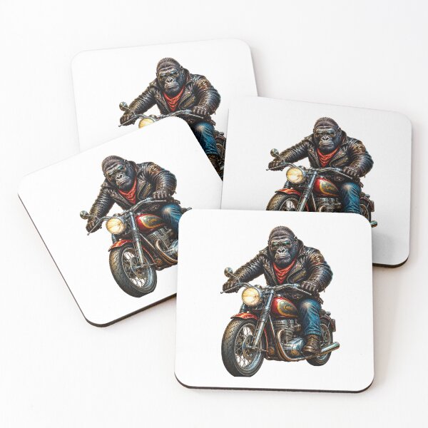 Item preview, Biker Gorilla on a Classic Motorcycle designed and sold by KaSenArt26.