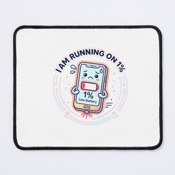 Item preview, Running on 1% Battery – Funny Low Battery Phone Sticker designed and sold by Dinaelsherkawy.