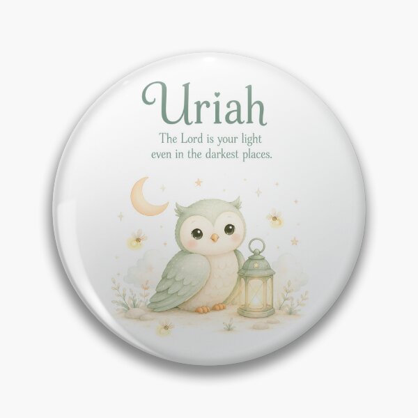 Item preview, Uriel Owl Nursery Wall Art – Christian Baby Name Decor with Bible Quote designed and sold by LoveNurseries.