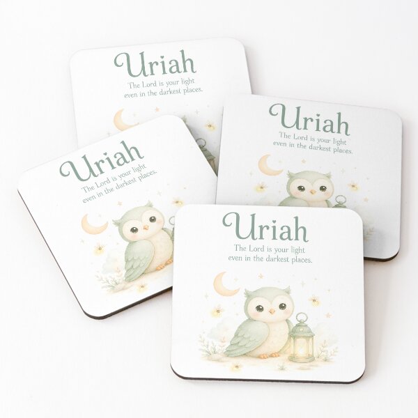 Item preview, Uriel Owl Nursery Wall Art – Christian Baby Name Decor with Bible Quote designed and sold by LoveNurseries.