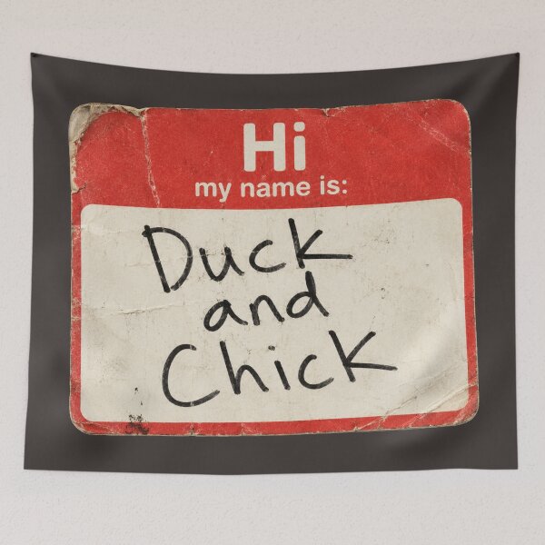 Item preview, Duck and Chick Friends TV Show Fan Art | Joey and Chandler Pet Name Tag Retro designed and sold by TheStephanieRome.