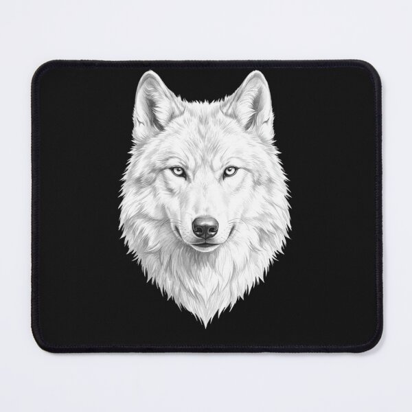 Item preview, Majestic White Wolf Face Realistic Sketch designed and sold by GiggleInkTees.