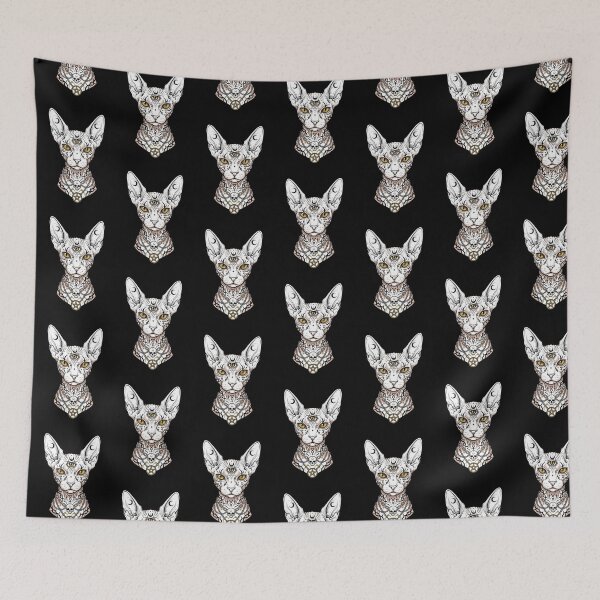 Item preview, Vintage Gothic Sphynx Cat Tattoo Flash Goth T-Shirt designed and sold by happyshirt27.