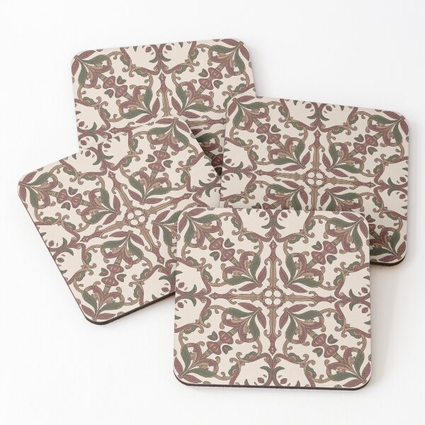 Item preview, Ornate Renaissance Floral Pattern | Rich Maroon Green Baroque Seamless Repeat designed and sold by Midnight Veil Designs.