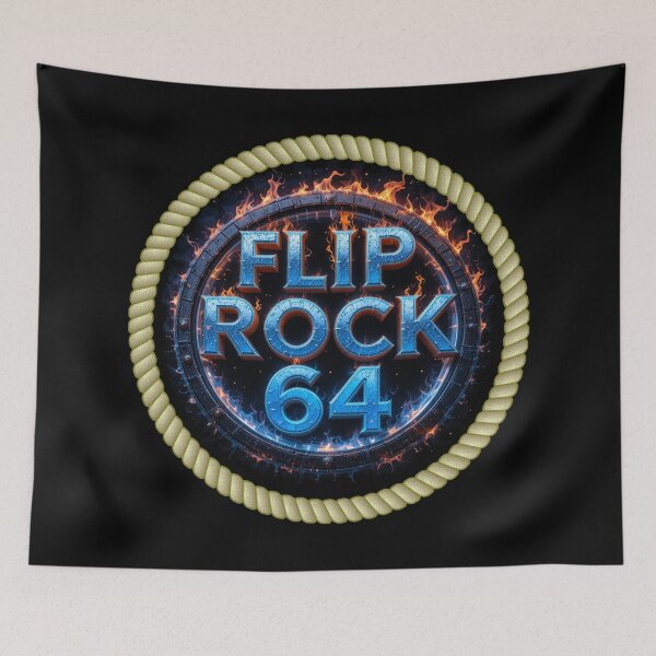 Item preview, Flip Rock 64 – Burning Metal Sign in Ship's Rope designed and sold by Hot4Shirt.