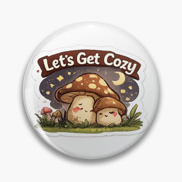 Item preview, Let's Get Cozy Cute Mushroom Sticker | Cottagecore Kawaii Design designed and sold by Jyotisima8929.