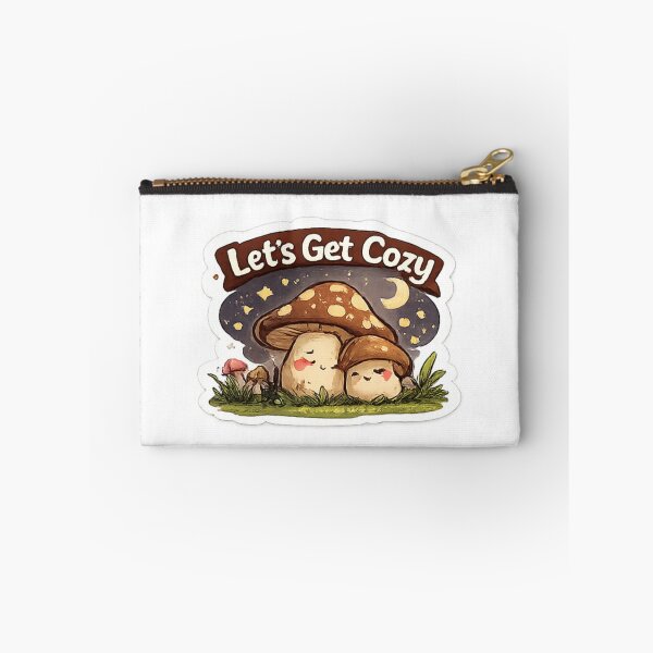 Item preview, Let's Get Cozy Cute Mushroom Sticker | Cottagecore Kawaii Design designed and sold by Jyotisima8929.