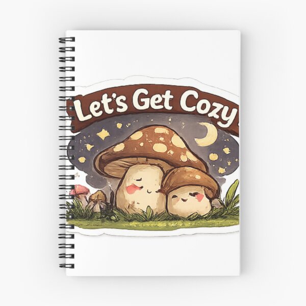 Item preview, Let's Get Cozy Cute Mushroom Sticker | Cottagecore Kawaii Design designed and sold by Jyotisima8929.