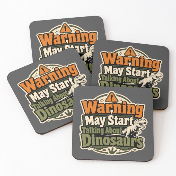 Item preview, Vintage-style Warning May Start Talking About Dinosaurs designed and sold by KMDPRESS.