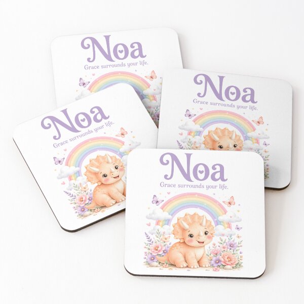 Item preview, Noa Dinosaur Nursery Wall Art – Cute Rainbow Baby Room Decor designed and sold by LoveNurseries.