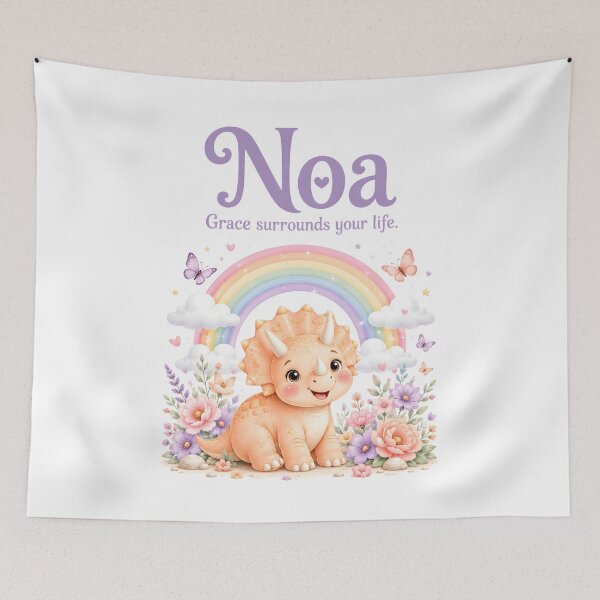 Item preview, Noa Dinosaur Nursery Wall Art – Cute Rainbow Baby Room Decor designed and sold by LoveNurseries.