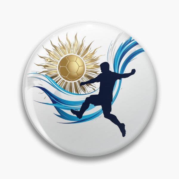 Item preview, Golden Soccer Ball With Blue Wave Motion designed and sold by PMTaurus.