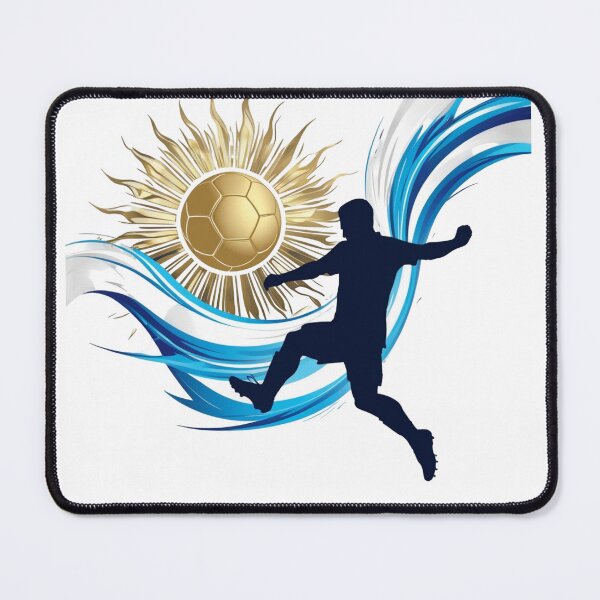 Item preview, Golden Soccer Ball With Blue Wave Motion designed and sold by PMTaurus.