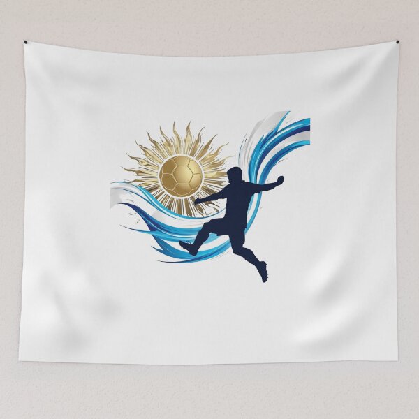 Item preview, Golden Soccer Ball With Blue Wave Motion designed and sold by PMTaurus.