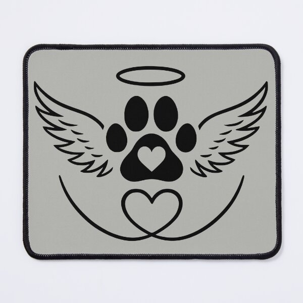 Item preview, Black Angel Paw Print Memorial designed and sold by Corvoria.