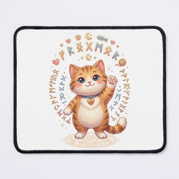 Item preview, Cute Lucky Cat with Love and Prosperity Runes designed and sold by Spiritualwall.