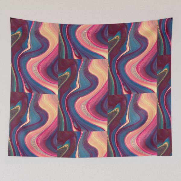 Item preview, Cosmic Neon Pink and Teal Fluid Waves designed and sold by samahl_l.