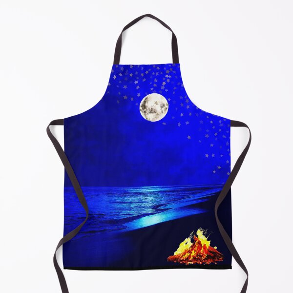 Item preview, surreal moonlight ocean beach bonfire night designed and sold by FahdSpaceArt.