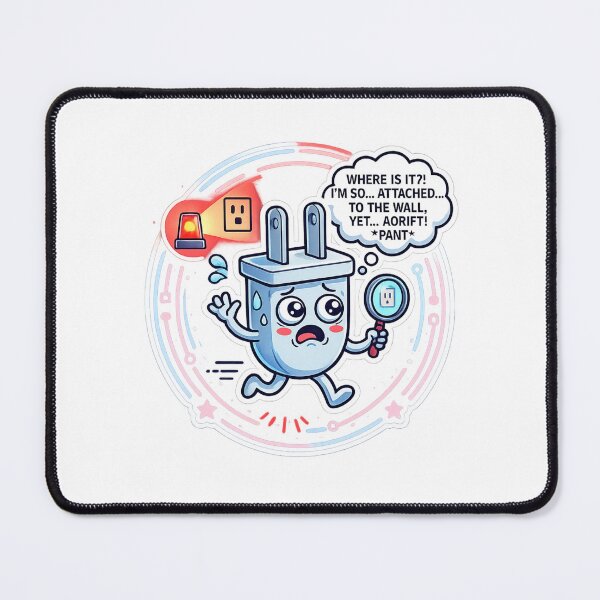 Item preview, Lost Plug Panic – Funny Electric Plug Cartoon Sticker designed and sold by Dinaelsherkawy.