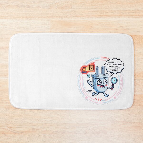 Item preview, Lost Plug Panic – Funny Electric Plug Cartoon Sticker designed and sold by Dinaelsherkawy.