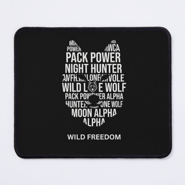 Item preview, Wolf Silhouette Word Cloud Typography Design designed and sold by GiggleInkTees.