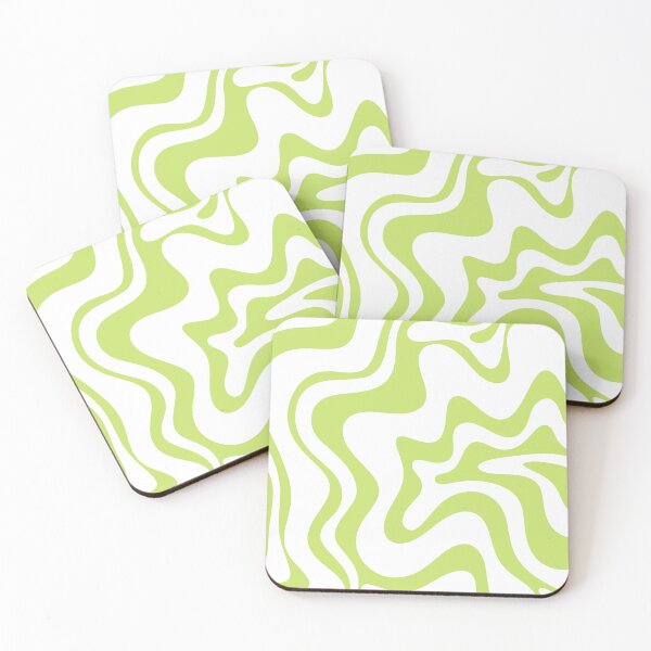Item preview, Groovy Retro Liquid Swirl Abstract Pattern Pistachio Chartreuse and White designed and sold by kierkegaard.