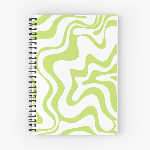 Aperçu de l'œuvre Motif abstrait tourbillon liquide rétro groovy, pistache, chartreuse et blanc créée et vendue par kierkegaard.